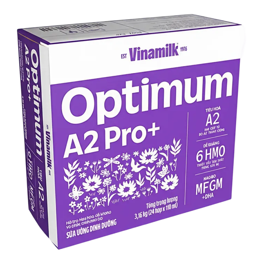 Thùng sữa pha sẵn Vinamilk Optimum A2 PRO+